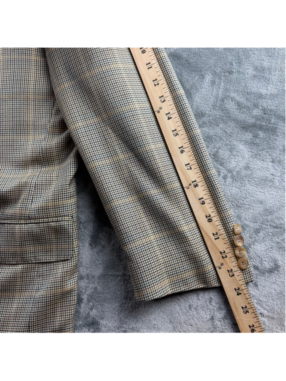 Holt Renfrew Samuelsohn Blazer Men 48R Silk Wool Micro Check Quiet Luxury Beige - Picture 14 of 16